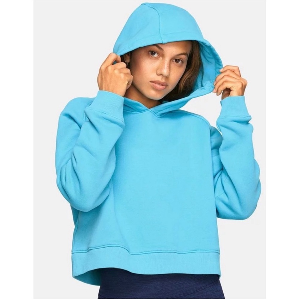 Outdoor voices cropped nimbus hoodie in blue